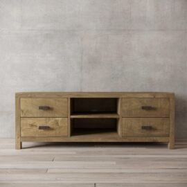 Urban Woodcraft | 58'' Natural Reclaimed Teak Brookside TV Stand 2