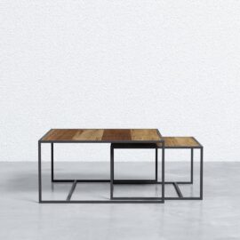 Bauhaus 2 Piece Square Nesting Table - Cube Legs (1)