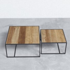 Bauhaus 2 Piece Square Nesting Table - Cube Legs (2)