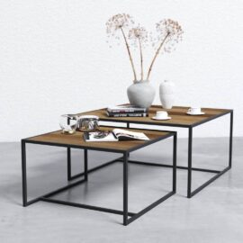 Bauhaus 2 Piece Square Nesting Table - Cube Legs (3)