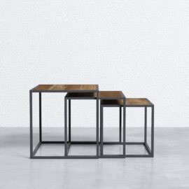 Bauhaus 3 Piece Square Nesting Tables - Cube Legs (1)