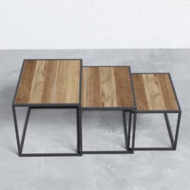 Bauhaus 3 Piece Square Nesting Tables - Cube Legs (2)