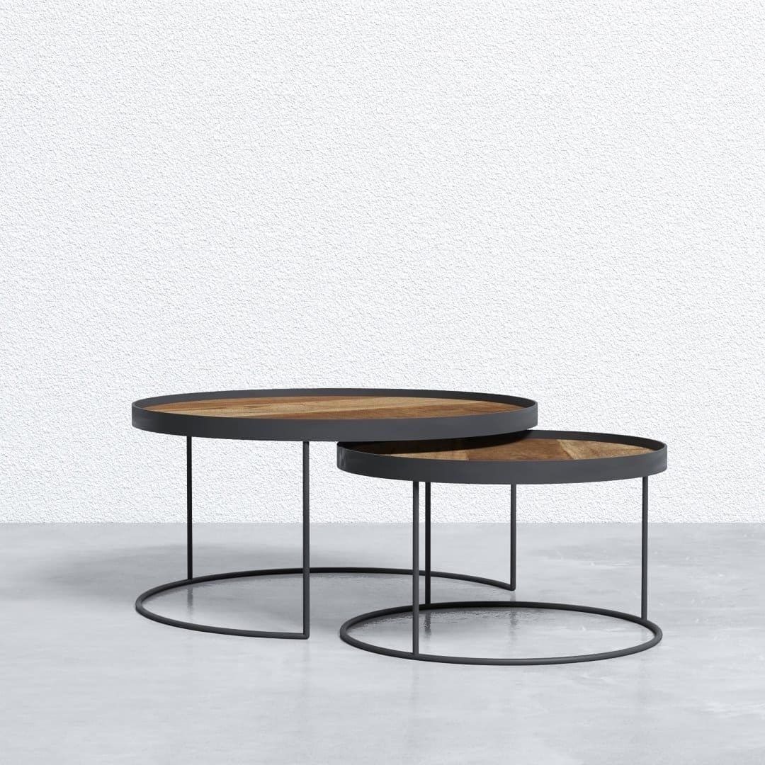 2-Piece Round Nesting Tray Tables