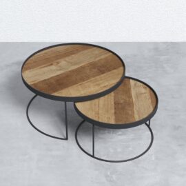Bauhaus Round Nesting Tray Tablees - Ring legs (2)