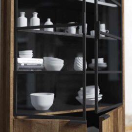 Parisian Factory 48 Glass Wood Door Cabinet- MultiColoured (2)