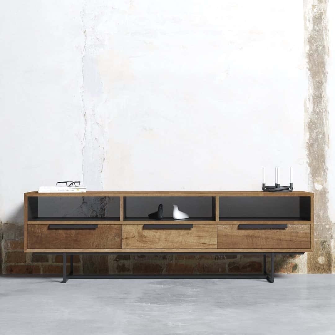 Parisian Factory 3 Shelf 72″ TV Console