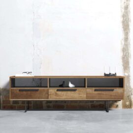 Parisian Factory 72 3 Shelf Console - MultiColoured (1)