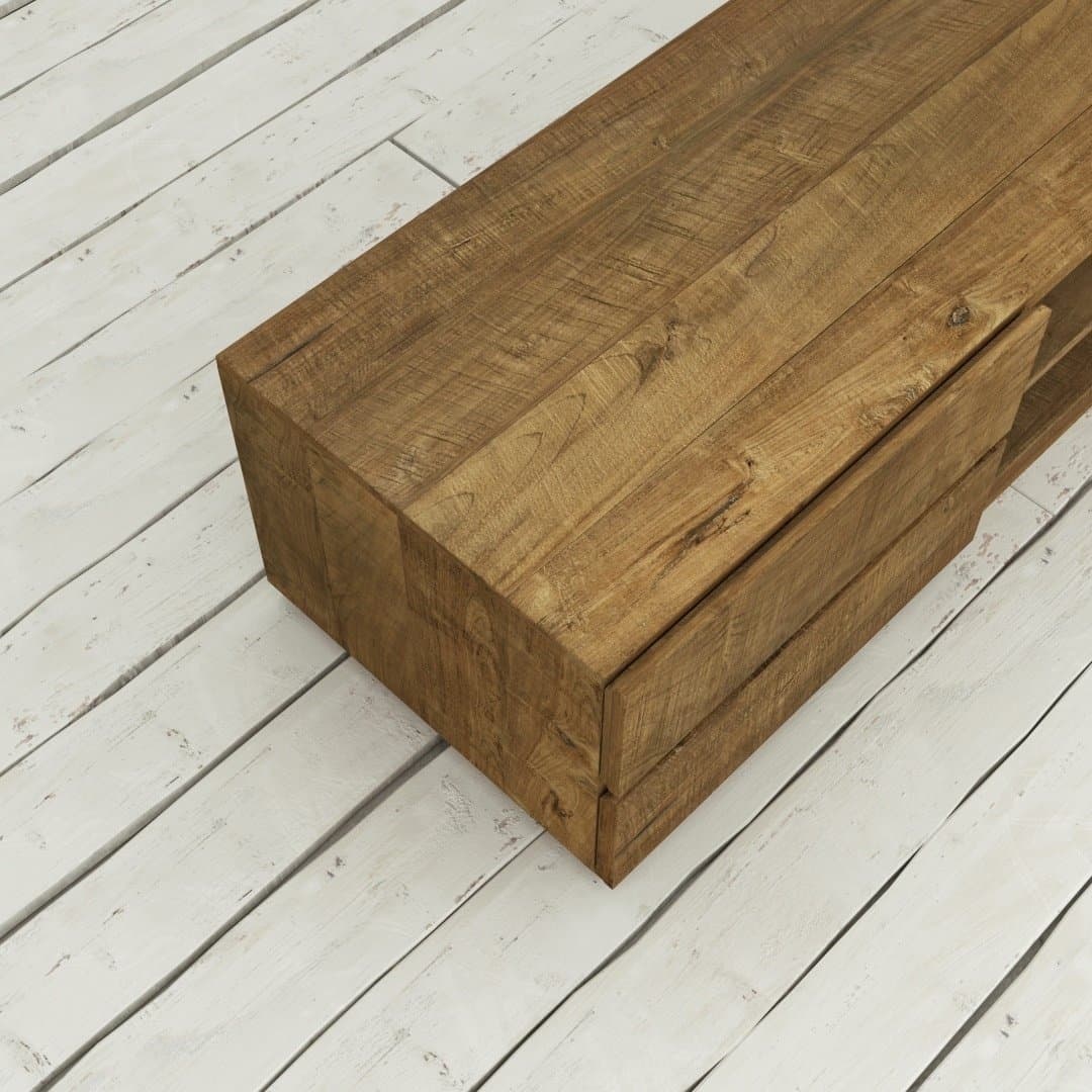Urban Woodcraft 75 Burma TV Stand - Natural (8) Urban Woodcraft 75 Burma TV Stand - Natural (8)